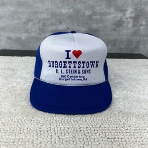 Vintage I Love Burgettstown Mesh Snapback Trucker Hat OSFA Pittsburgh RL Stein